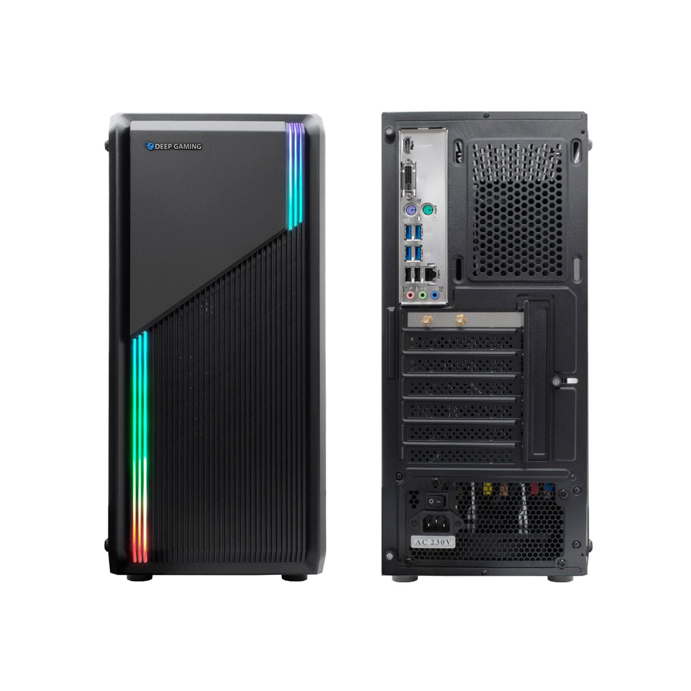 Caja  Atx Deep Gaming A230 Rgb 13 Modos  Usb 3.0 Negra Dg-Cha-A230-0