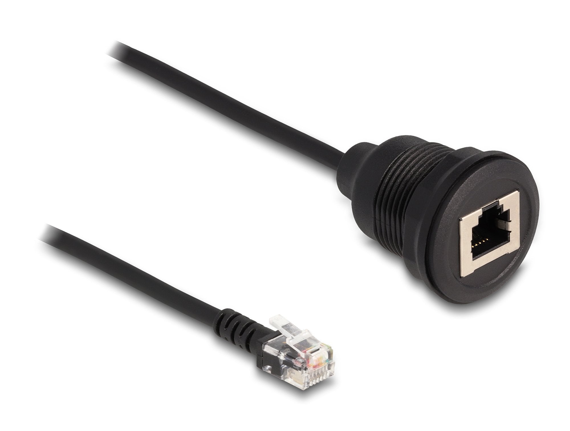 Delock Cable Rj12 Stecker Zu Rj12 Buchse Zum Einbau 30 Cm Schwarz