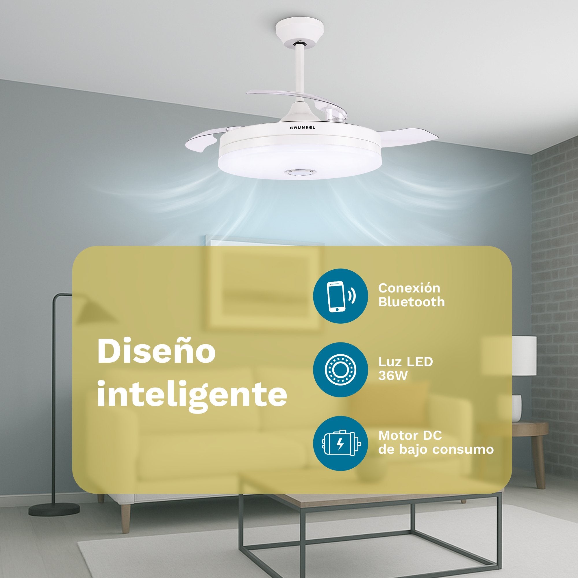 EAN 8426156018911 - Grunkel SKYWIND-42BT2 ventilador Blanco, Madera imagen 6