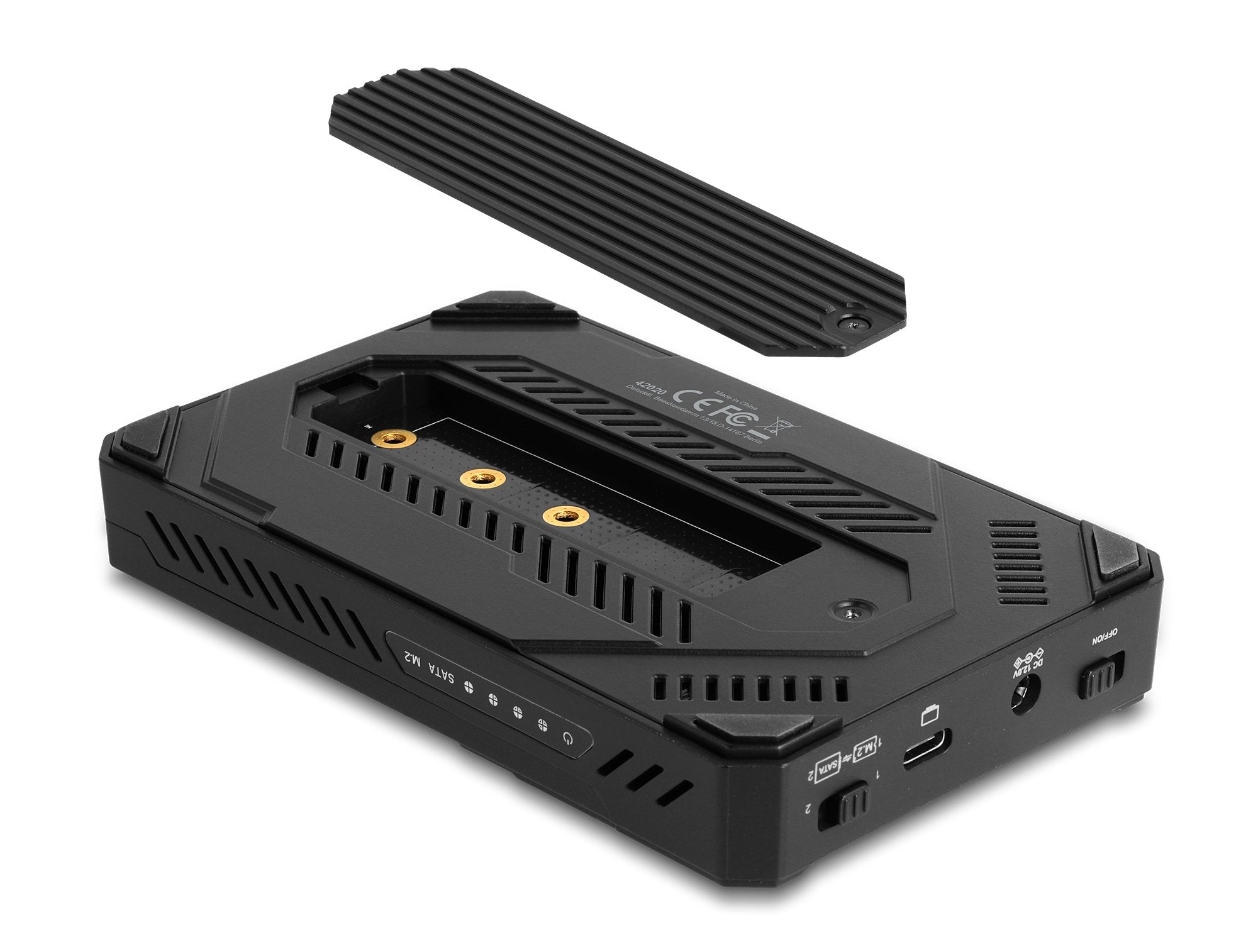 Delock 42020 Caja Esterna Usb Type-C Para 1 X Unidad Ssd M.2 Nvme + 1 X Unidad Ssd / Hdd Sata De 2.5? Con Función De Clonación.