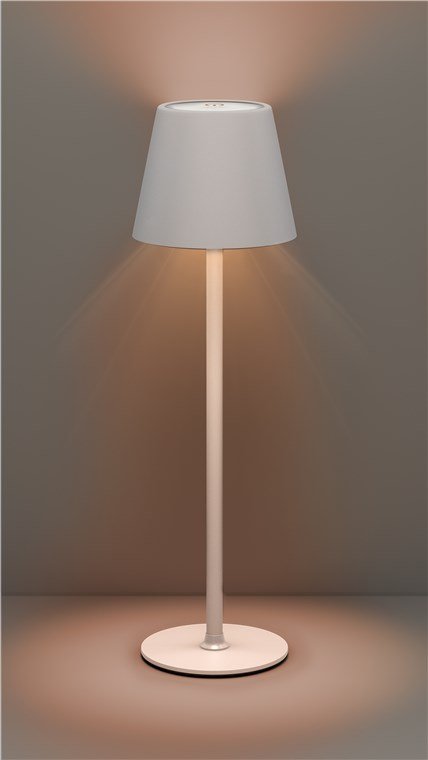 Lámpara De Mesa Led Inalámbrica, Tamaño M, 37 Cm, Blanca 
Con Control Táctil, 170 Lm, Luz Blanca Cálida (3000 K) Regulable