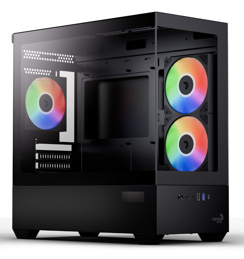 Caja Micro-Atx Aerocool P300d Digi Argb Cristal Templado Pr