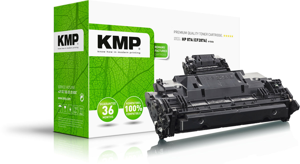 Kmp Tóner Hp 87a Cf287a 9000s Negro Remanufactured