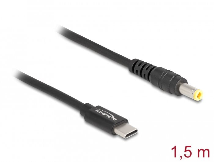 Delock Notebook Ladecable Usb Type-C Stecker Zu 5,5 X 2,5 Mm Stecker