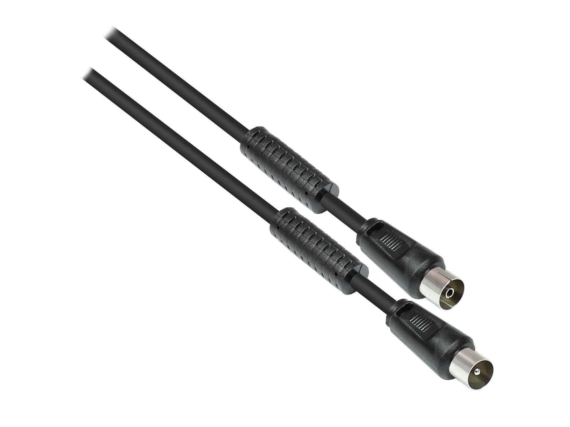 Goodconnections Tv Antennencable, Koax Stecker An Koax Buchse (Vernickelt), 2x Ferritkern, 2x Geschirmt, Class A, 95 Db, 75 Ohm, Ccs, Schwarz, 3m,