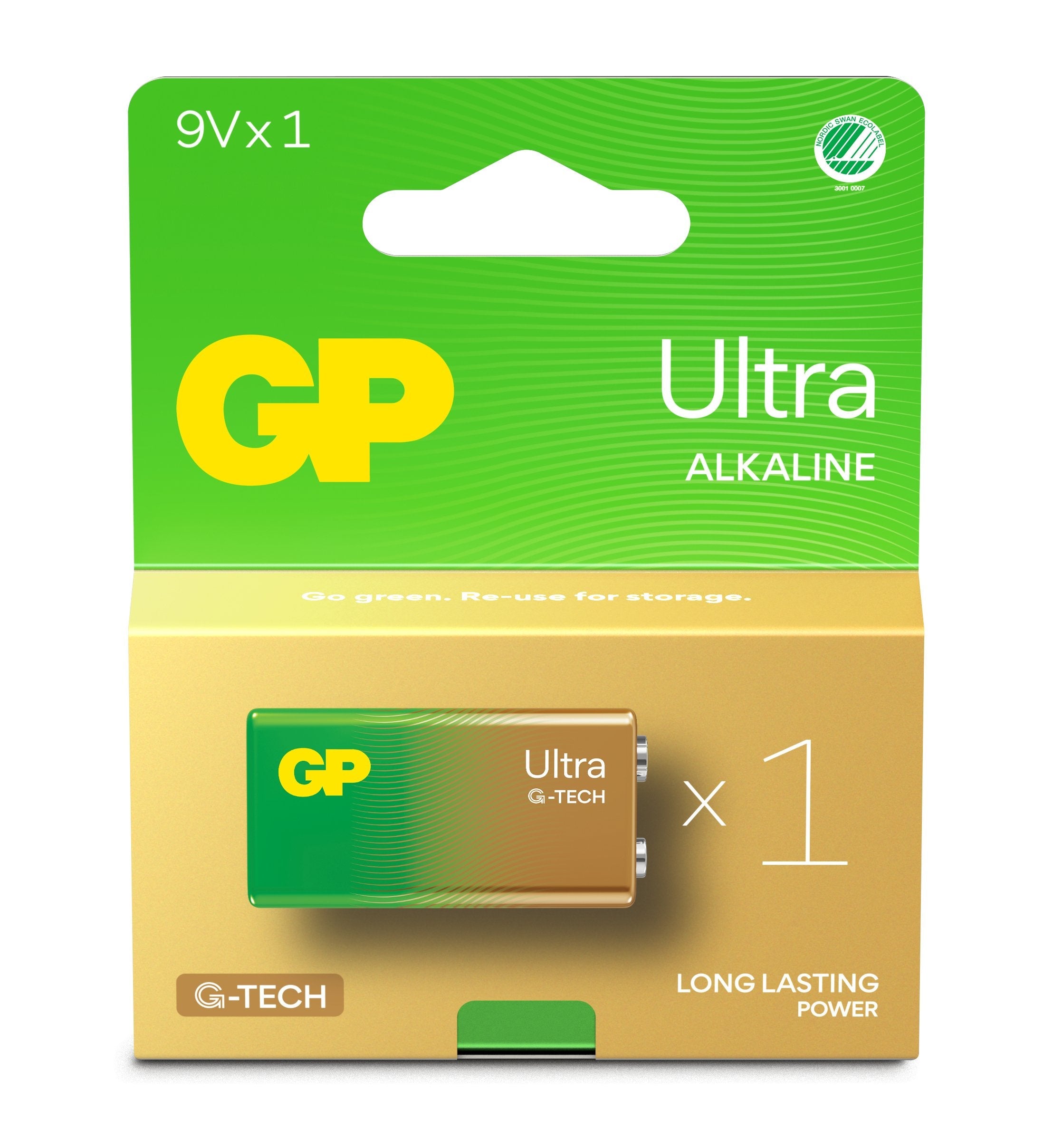 Gp Ultra Alkaline 9v Battery.  1-Pack