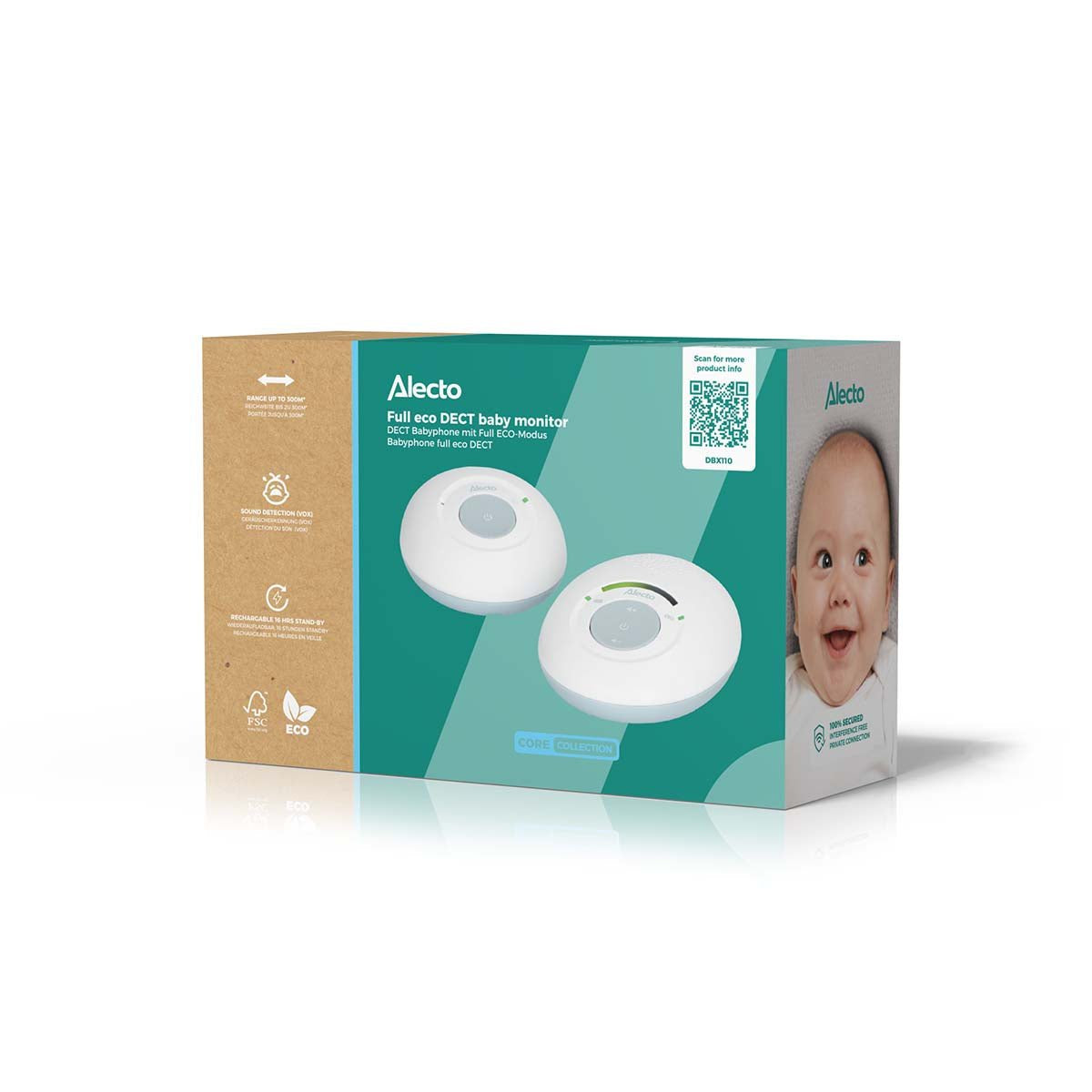 EAN 8712412586882 - Alecto DBX110 vigila bebes Vigilabebés con tecnología DECT Azul, Blanco imagen 13