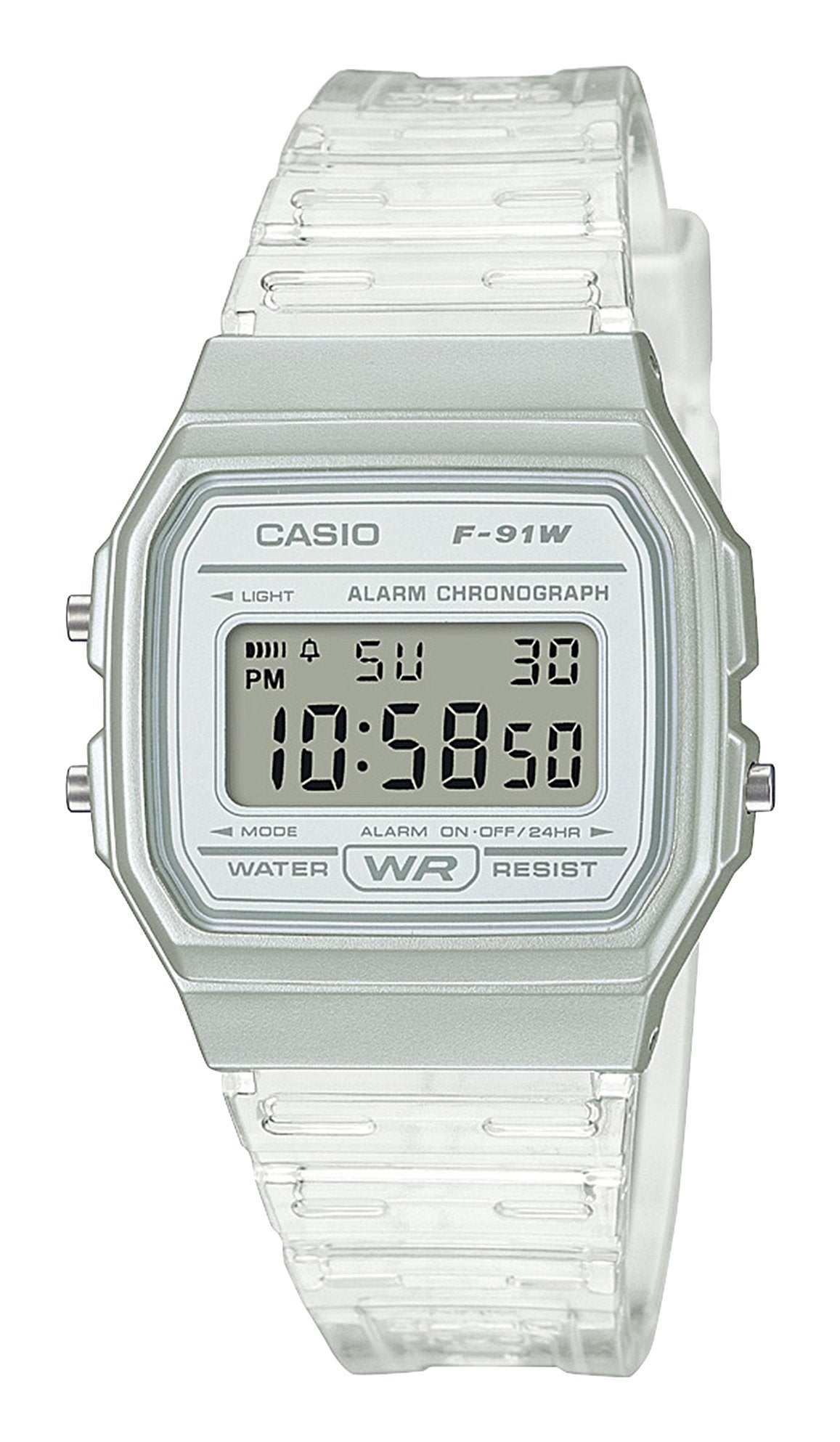 Casio F-91ws-7 Collection Unisex Digital Armbanduhr, Plata/Weiss