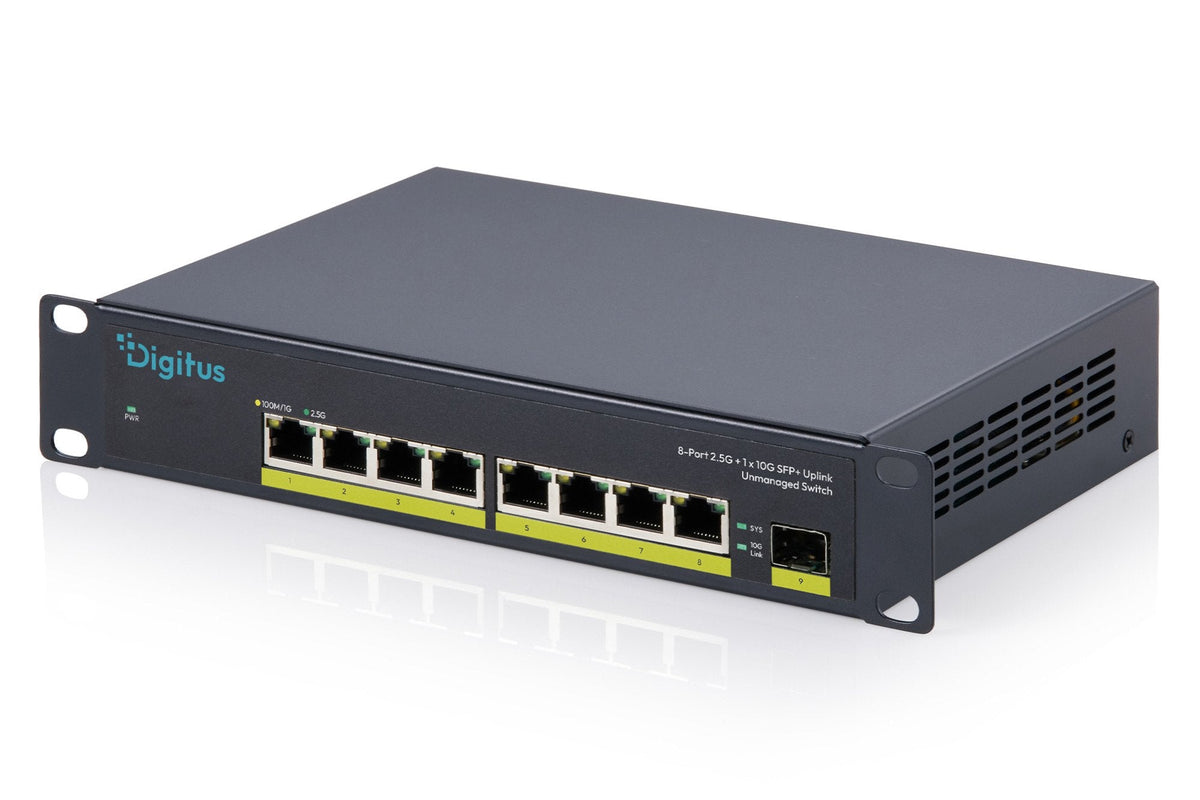 Digitus Switch 8-Port 10" 2.5g, Unmanaged 1x10g Sfp+ Negro