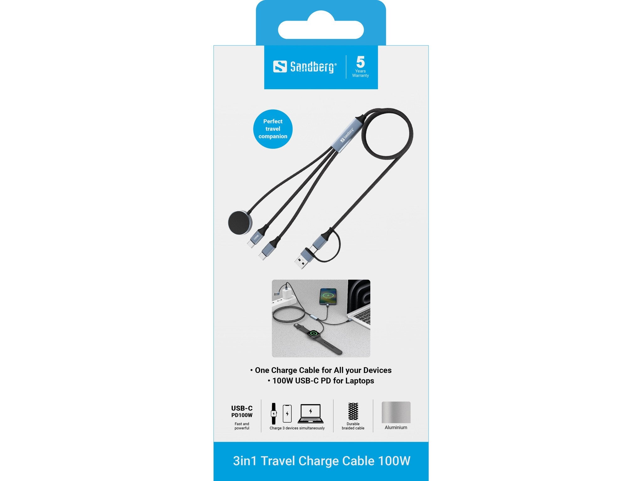 EAN 5705730441691 - Sandberg 441-69 cable USB 1,2 m USB A/USB C Negro imagen 3