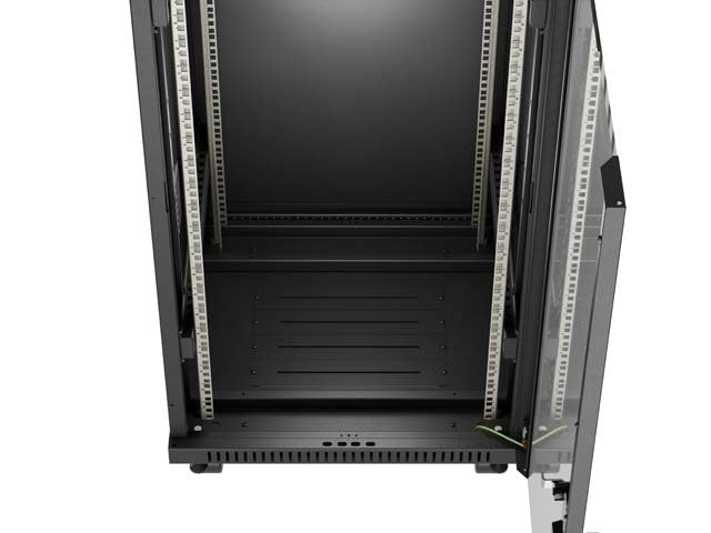 Lanberg Rack Cabinet 19" Free-Standing 24u 600x600 Flat Pack With Glass Door Lcd Negro V2