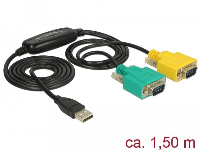 Delock Adaptador Usb 2.0 Seriell 2x 9 Pin St
