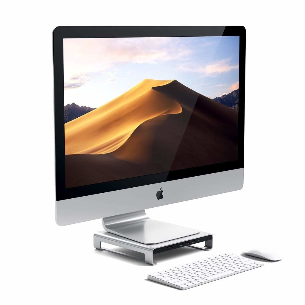 Satechi Aluminio Para Imac Usb-C (Usb-C, 3x Usb-A, Lector De Tarjetas Micro/Sd, Puerto Jack) (Plateado)