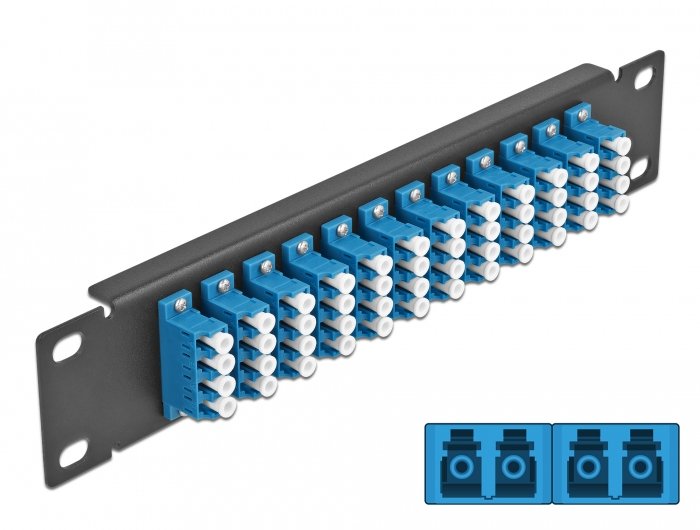 Delock 10? Lwl Patchpanel 12 Port Lc Quad Blau 1 He Schwarz