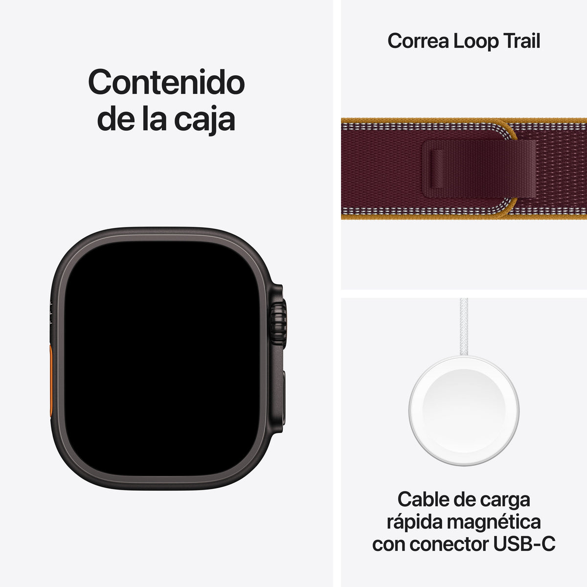 Apple Watch Ultra 4 Gps 49mm Caja De Titanio Negro Correa Loop Trail Burdeos M L