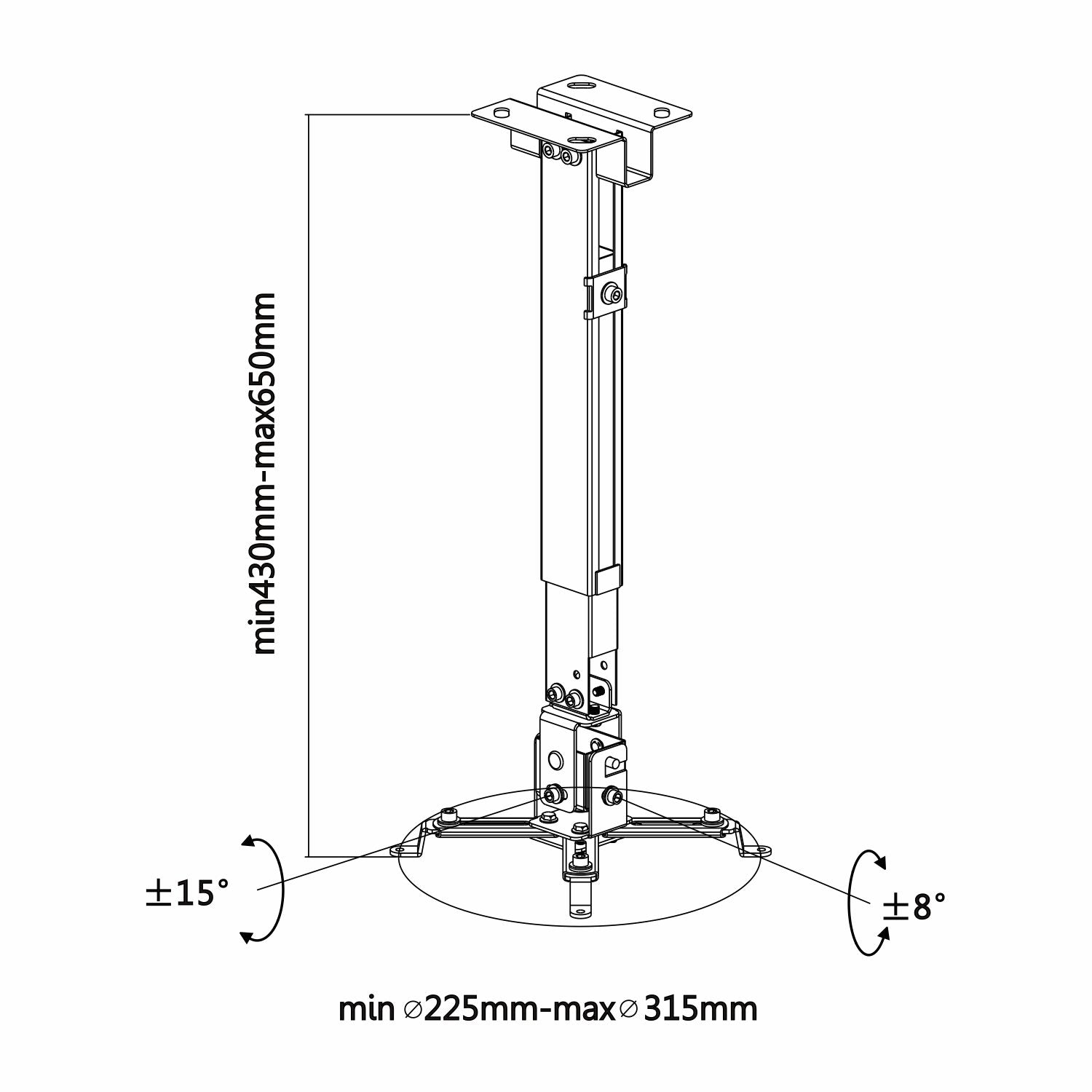 Aisens Soporte Proyector Techo Pared Eco Incl Exten 20kg Blanco Cwp01tse-049
