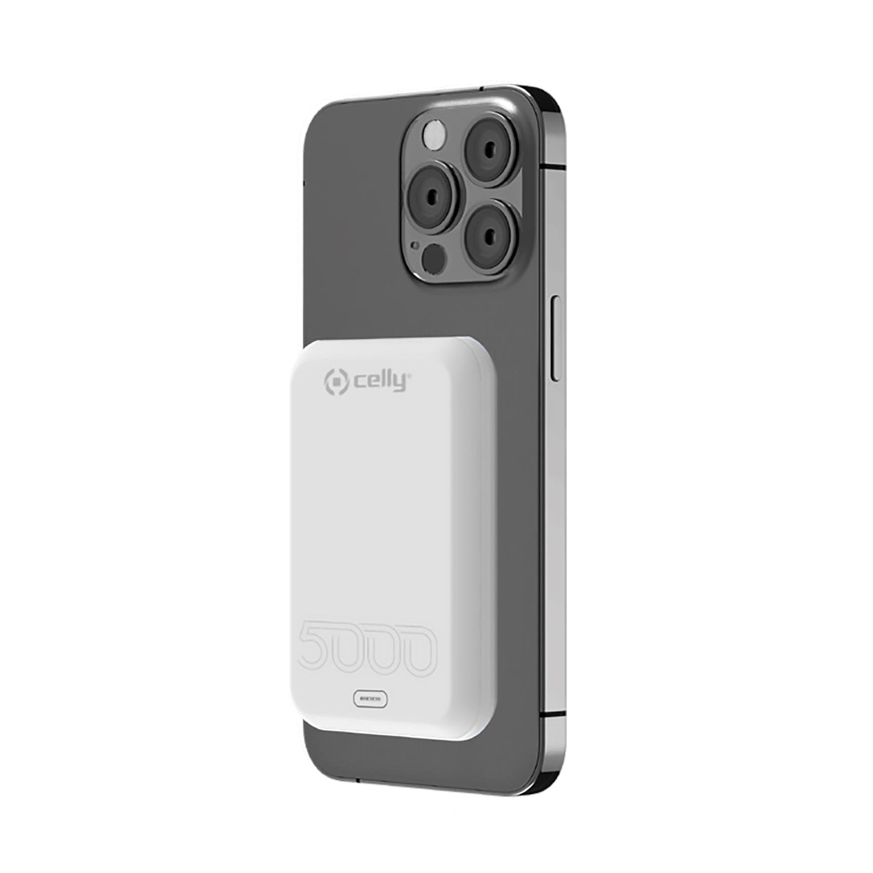 Power Bank Celly Magpb5000evowh Batería Externa 5000 Mah Cargador Inalámbrico Blanco
