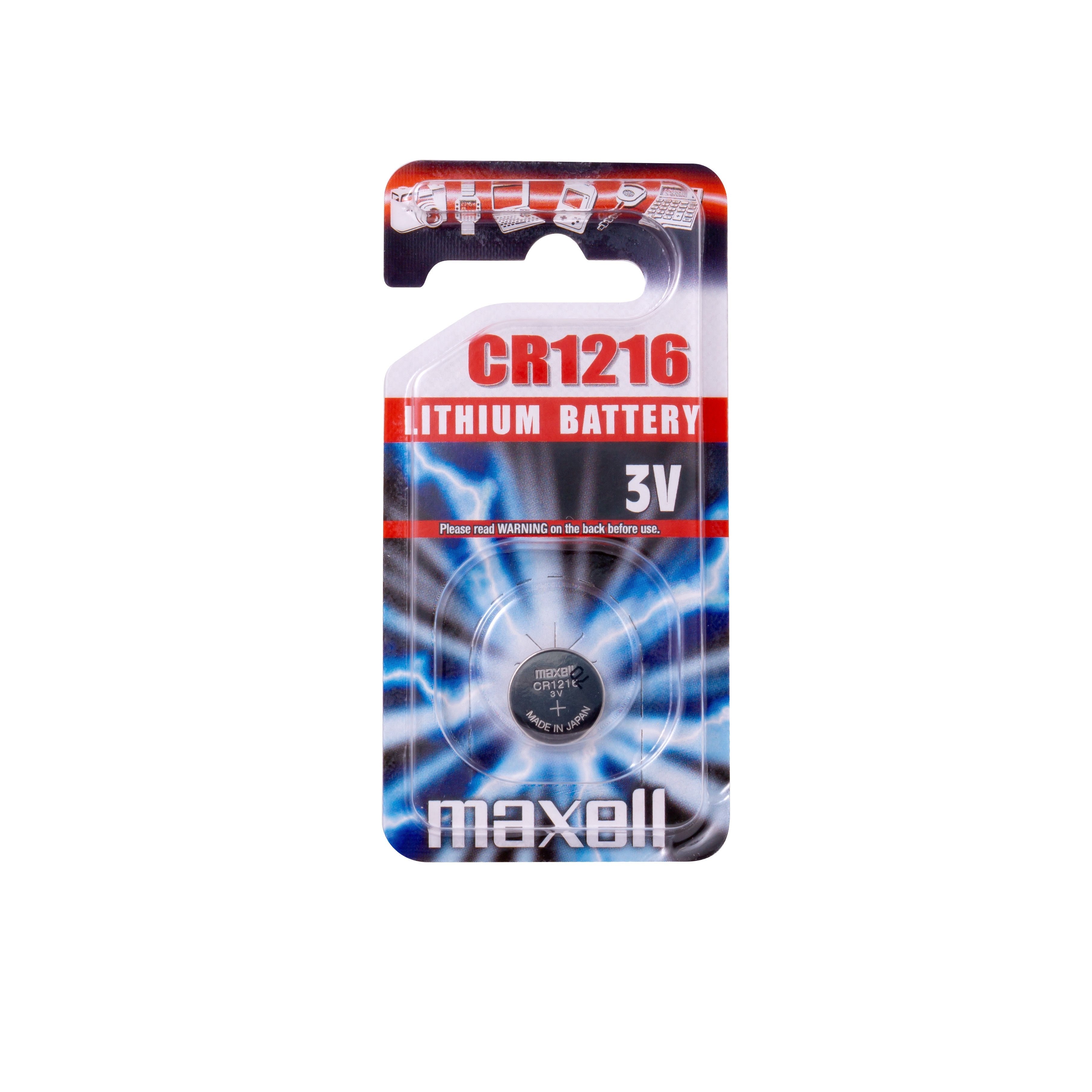Maxell Pila Boton Cr1216-B1 Mxl Blister 1 (Cr1216-B1 Mxl) Maxell Cr1216, Litio, Botón/Moneda, 3 V, 1 Pieza(S)