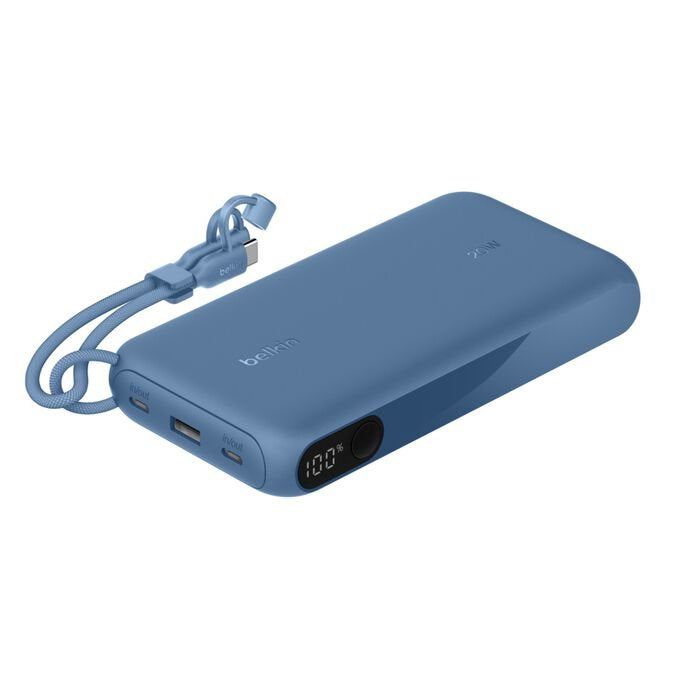 Belkin Powerbank Mit Display 20w 20.000mah Usb-C Blau  Bpb028hqbl