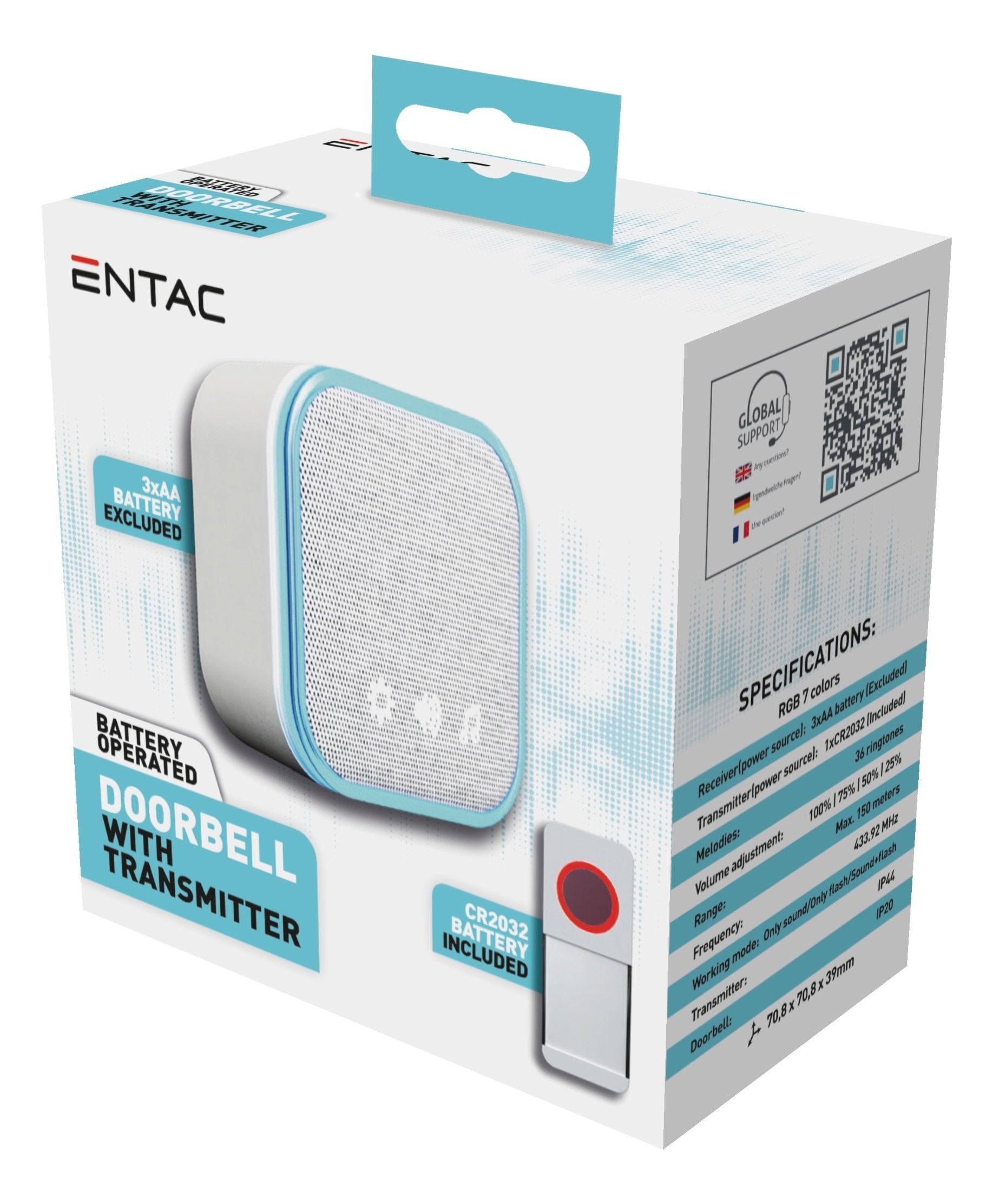 Entac Türklingel Ip44-Sender Inkl. 1xcr2032