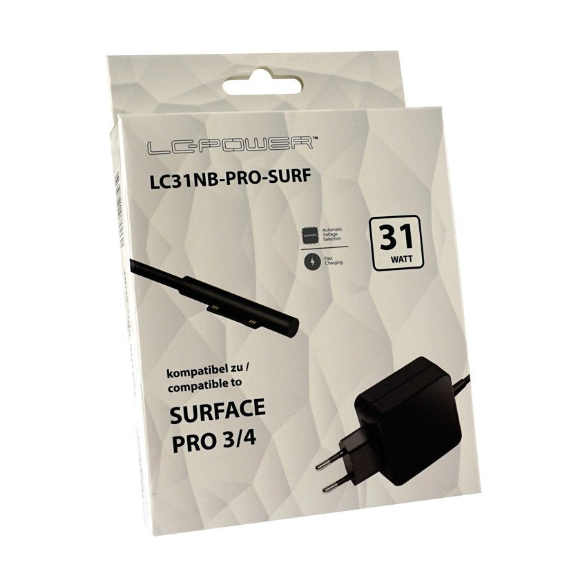 Lc-Power Cargador 31w F. Ms Surface Für Microsoft Surface Pro 3 & 4