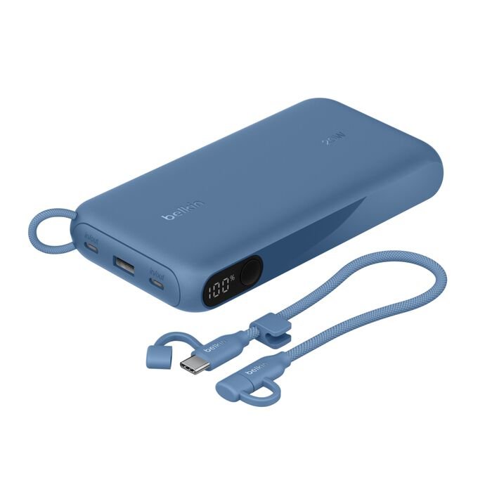 Belkin Powerbank Mit Display 20w 20.000mah Usb-C Blau  Bpb028hqbl