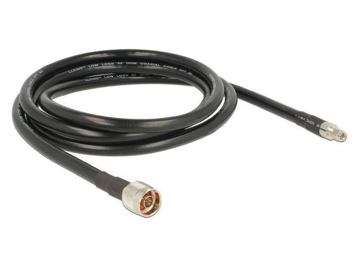Delock Cable De Antena De Macho N  Macho Rp-Sma Cfd400 Llc400 2 M De Baja Pérdida