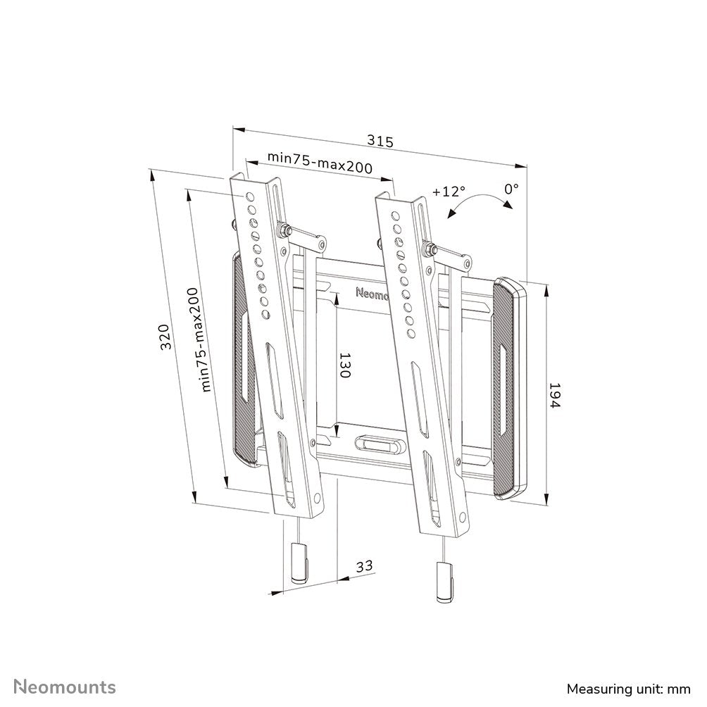 Neomounts By Newstar Wl35-550bl12 Screen Wall Mount (Tilt/ Vesa  Wall 200x200)