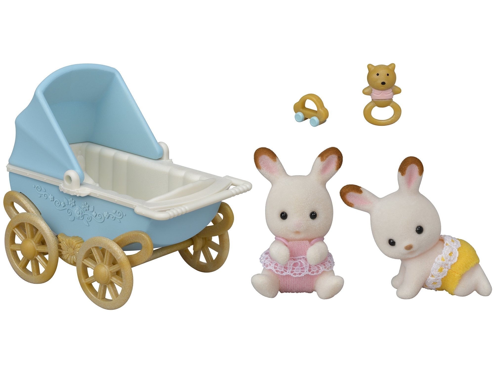 Epoch Sylvanian Families - Schokoladenhasen Zwillinge Con Kinderwagen 5432