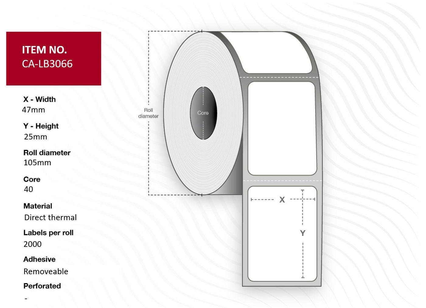 EAN 5706998986535 - Capture CA-LB3066 etiqueta de impresora Blanco imagen 1
