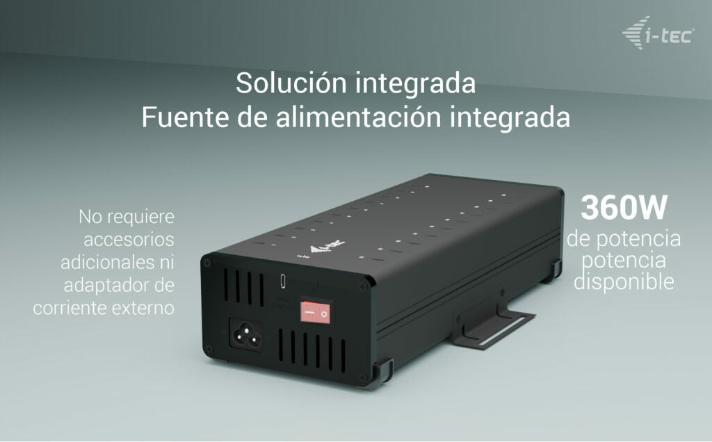 I-Tec Usb-C Usb-A Metal Charging+Data Hub 15w Per Port 20x Usb-C Integrated Power Adapter 360w