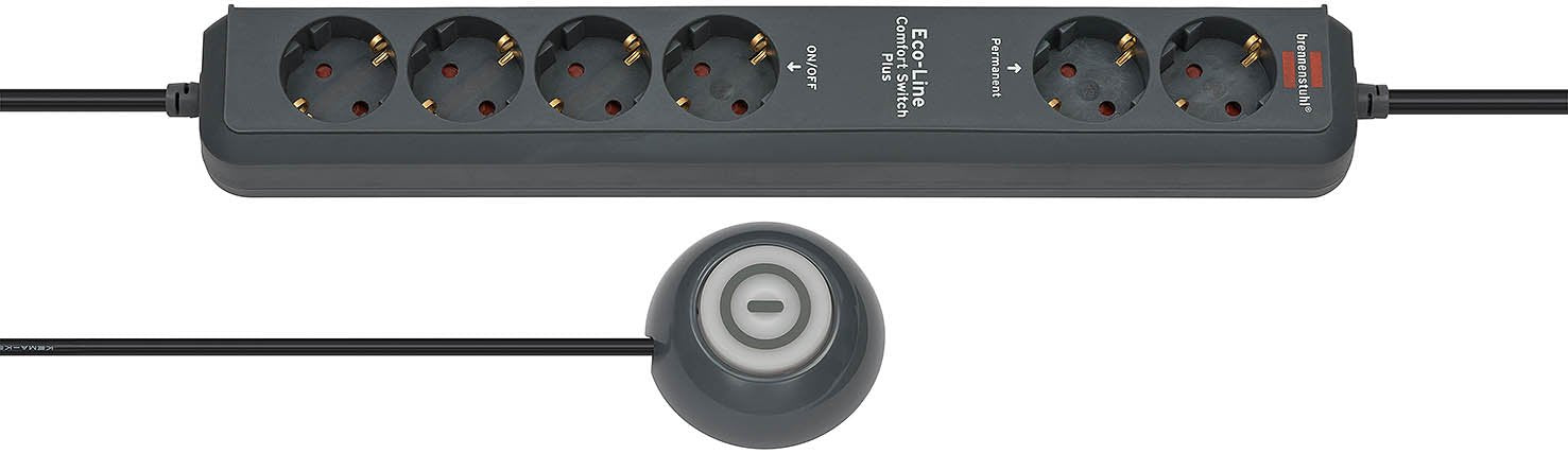 Brennenstuhl Eco-Line Comfort Switch Base Múltiple 2 M 6 Salidas Ac Antracita