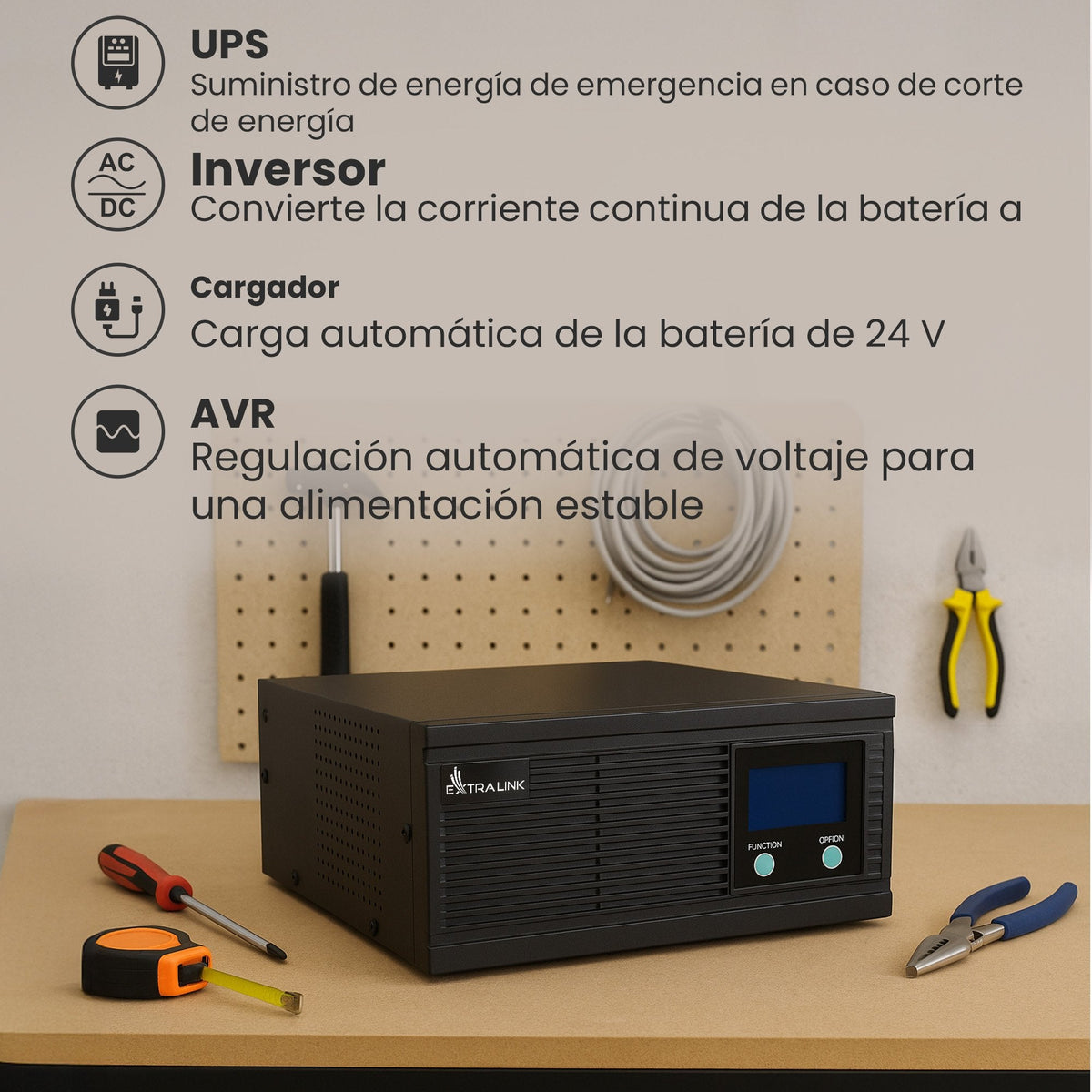 Extralink Ex.31131 Adaptador E Inversor De Corriente Auto 1200 W Negro