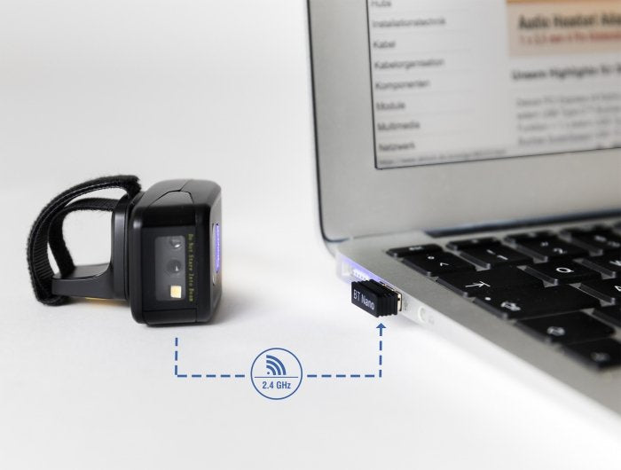 Delock Escáner De Código De Barras Anillo 1d Y 2d Con 2,4 Ghz O Bluetooth