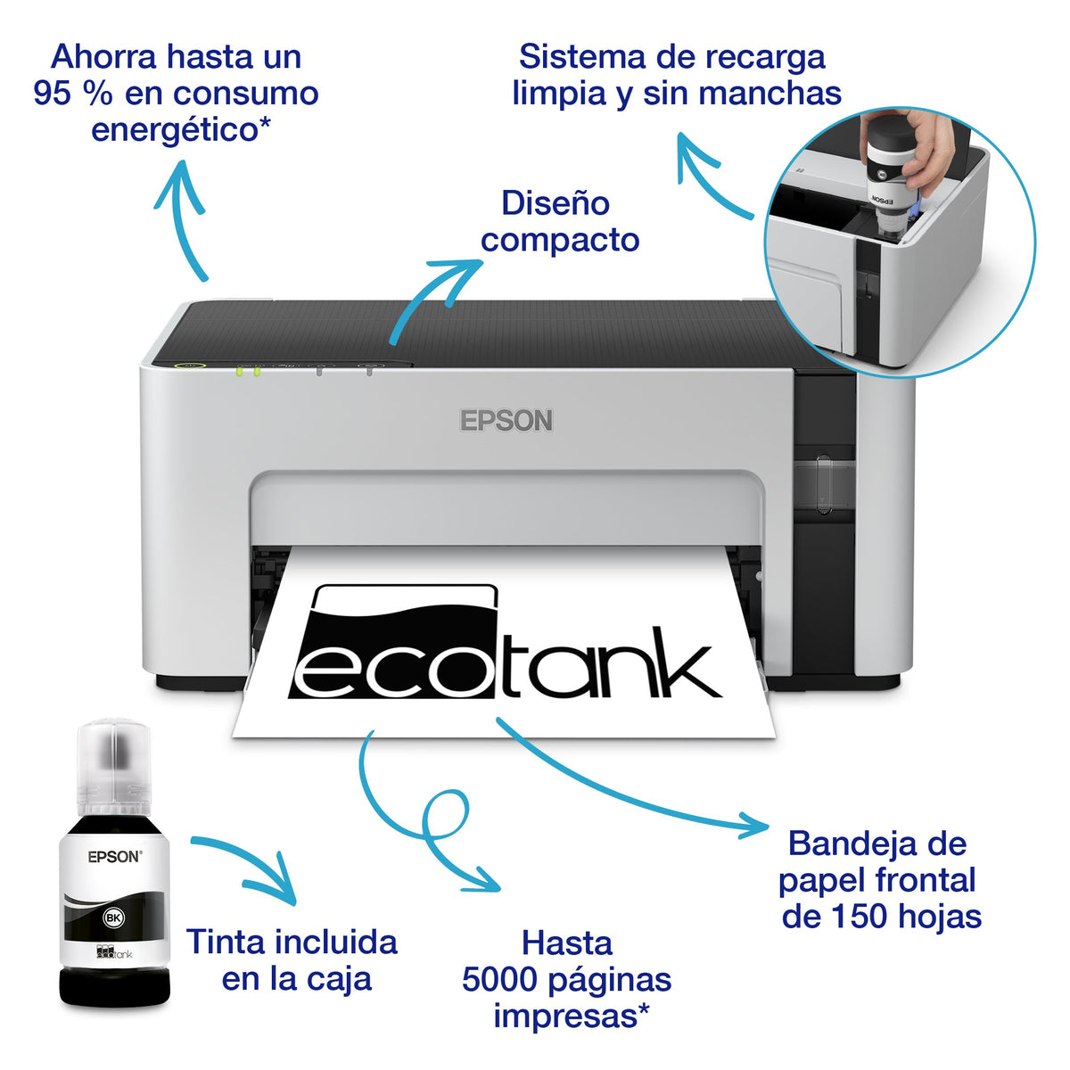 EAN 8715946655420 - Epson EcoTank ET-M1120 impresora de inyección de tinta 1440 x 720 DPI A4 Wifi imagen 7