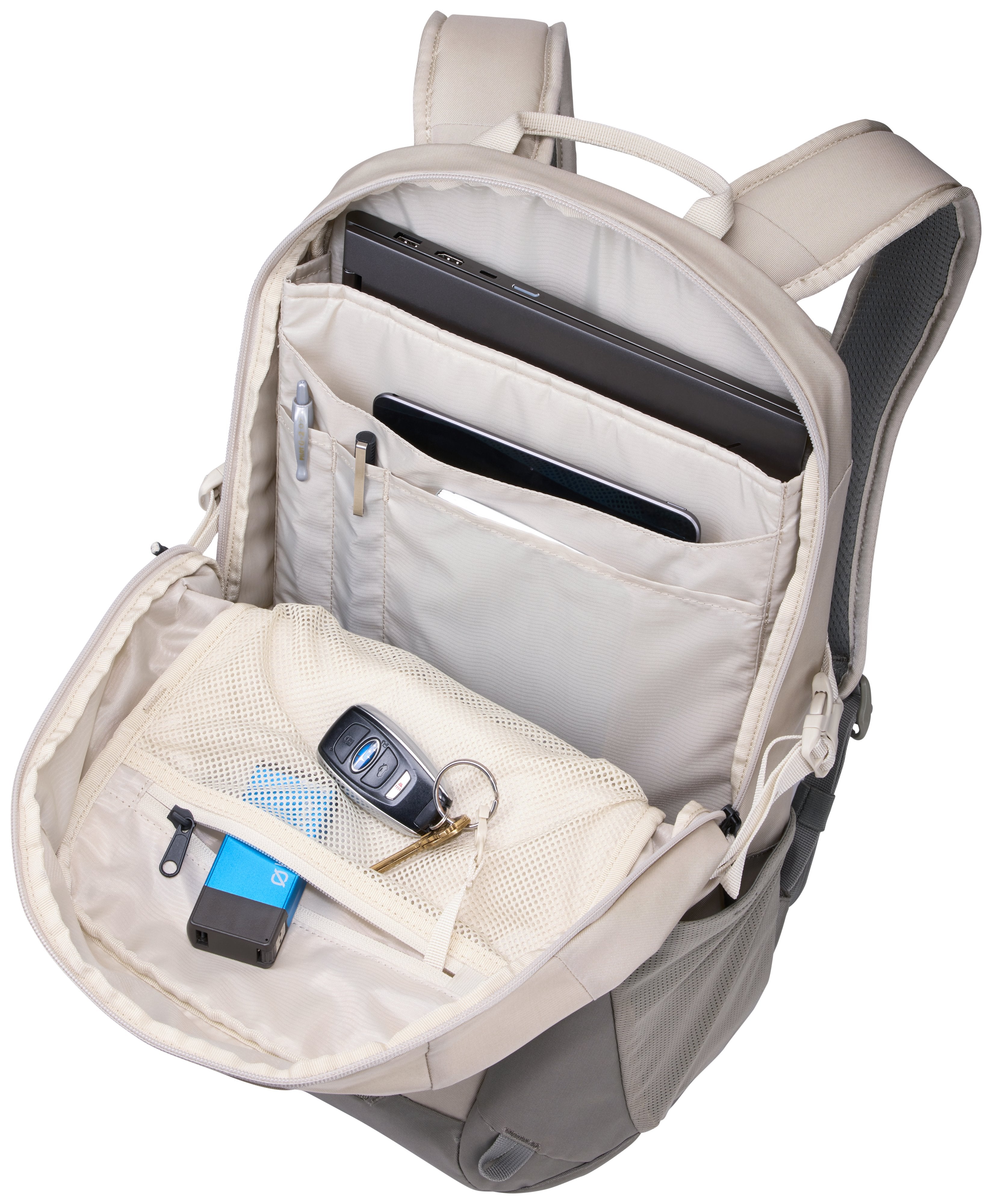 Thule Enroute Tebp4116 - Pelican/Vetiver Mochila Mochila Informal Gris, Blanco Nylon Beige, Ciudad, 39,6 Cm (15.6"), Compartimento Del Portátil, Nylon