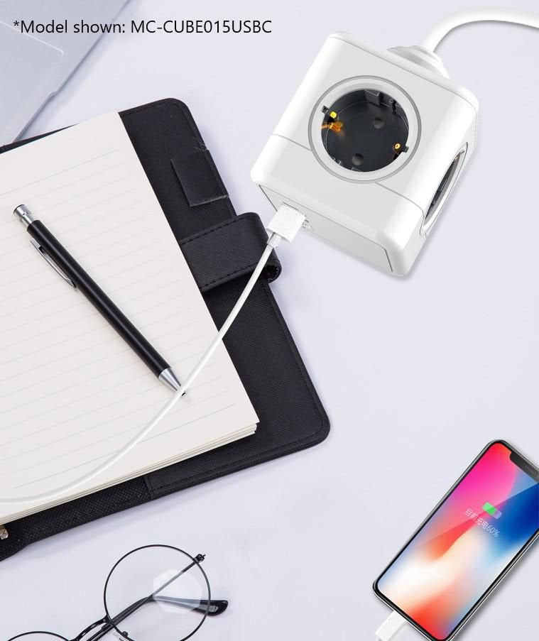 Microconnect Mc-Cube015usb Base Múltiple 1,5 M 4 Salidas Ac Interior Blanco