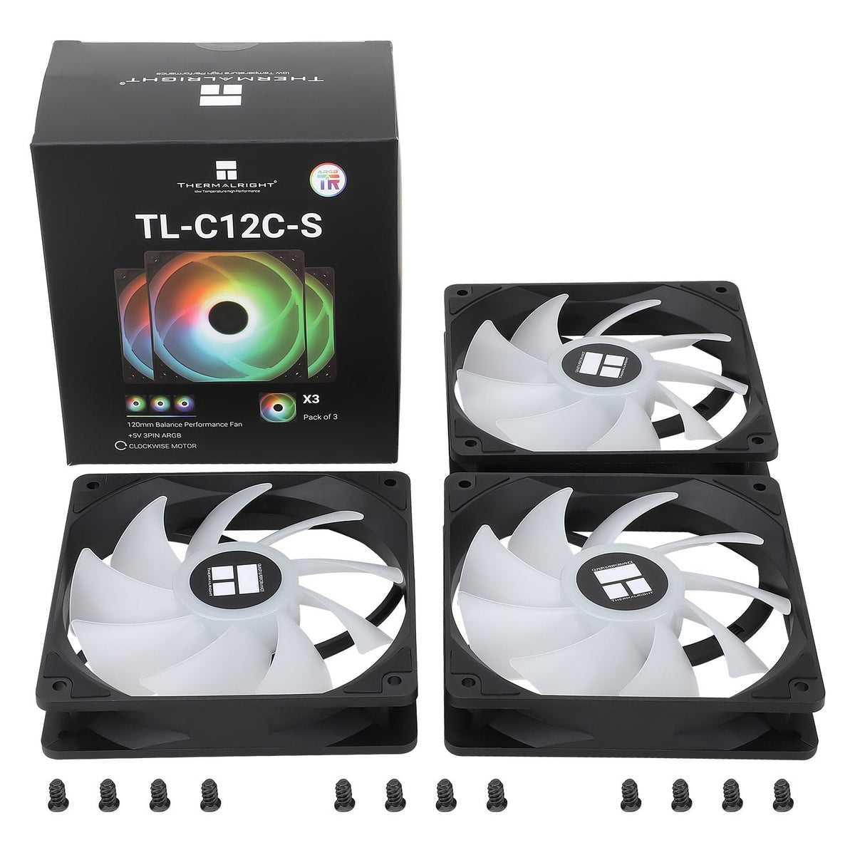 Ventilador Thermalright Tl-C12c-S Argb Pwm Negro 120mm (Pack