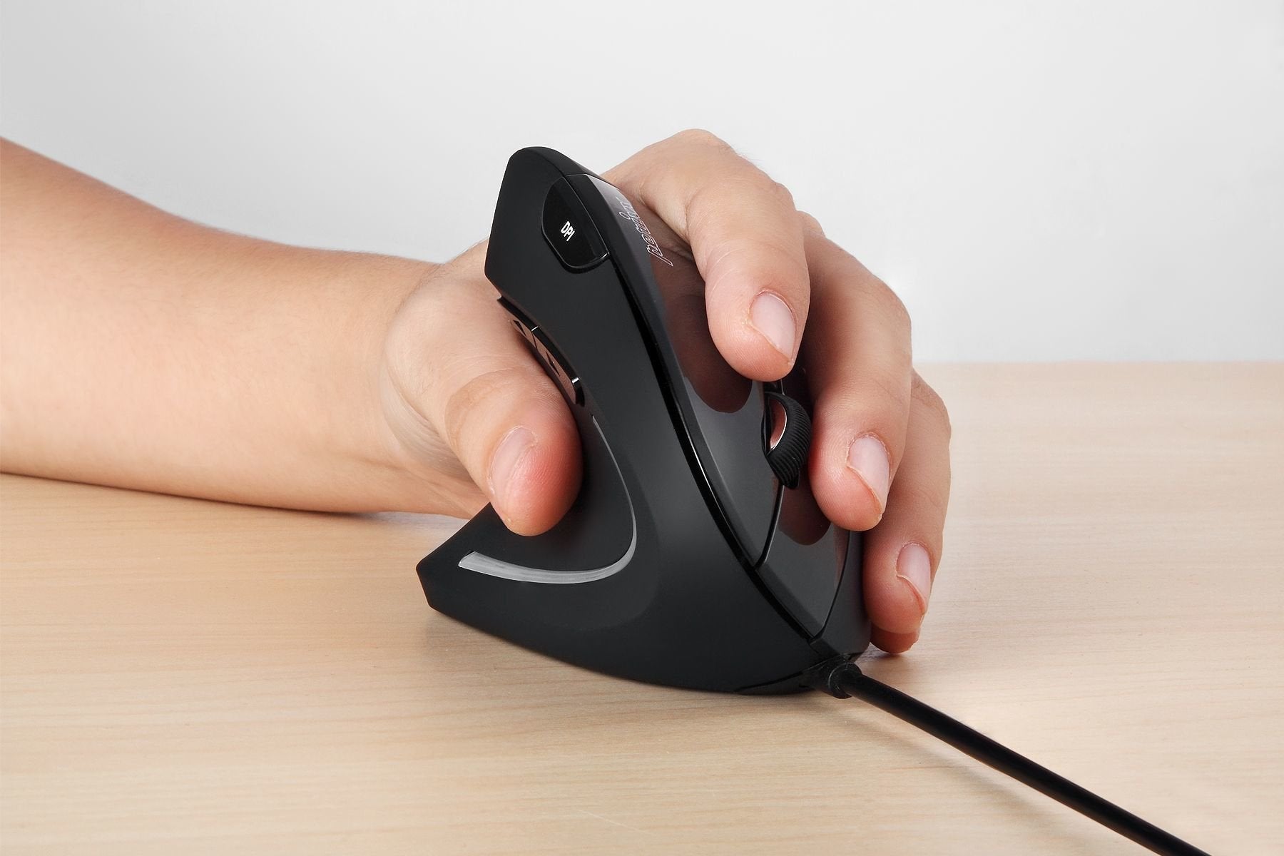 Perixx Perimice-513 L, Ratón Ergonómico, Para Zurdos, Vertical, Negro