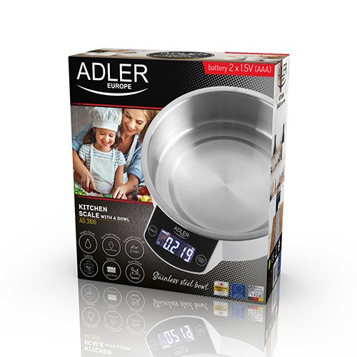 Báscula De Cocina Adler Ad 3166  Con Cuenco, Blanco