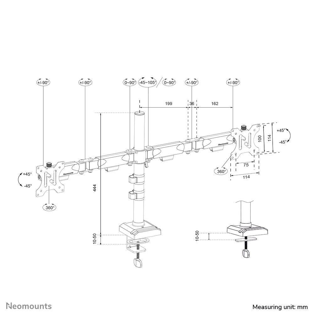 Soporte Neomounts Tis 10"-32" 2tft 4gelenk Negro Max.8kg