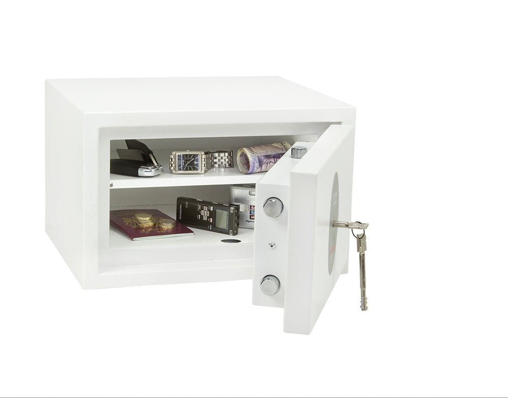 Caja Fuerte De Superficie Phoenix Safe Co. Fortress Ii Ss1181k 8 L Acero Blanco