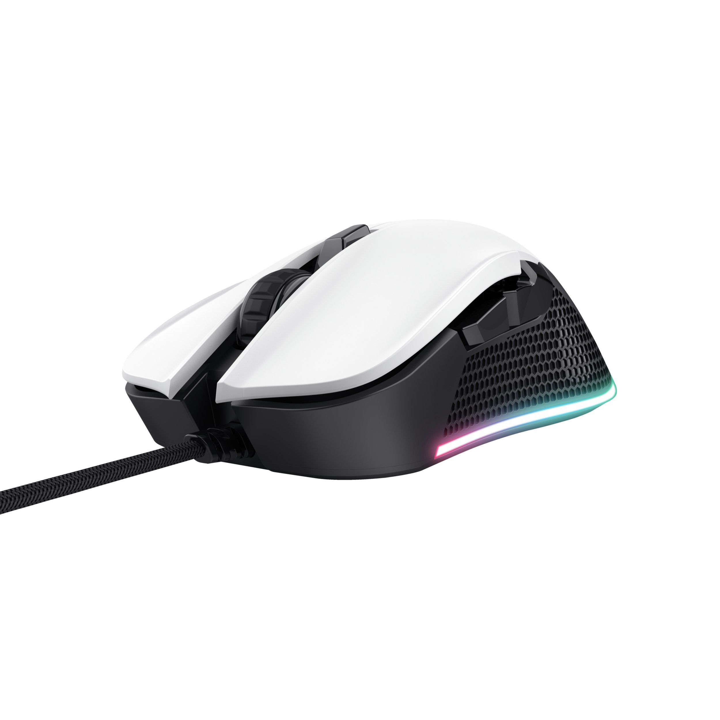 Raton Gaming Gxt922 Ybar Blanco/Negro Rgb Trust Hasta 7200ppp/ Iluminación Led Rgb/ 6 Botones Programables