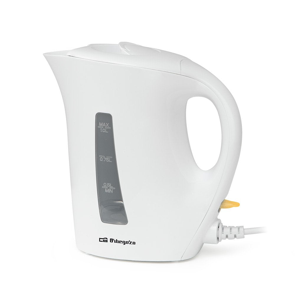Orbegozo Kt 4150 Hervidor De Agua 1l 1200w - Libre De Bpa - Asa De Tacto Frio - Apagado Automatico - Indicador De Nivel