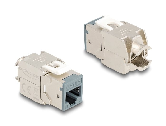 Delock Keystone Modulo Rj45 Hembra A Lsa Cat.6a Gris Set 10 Piezas