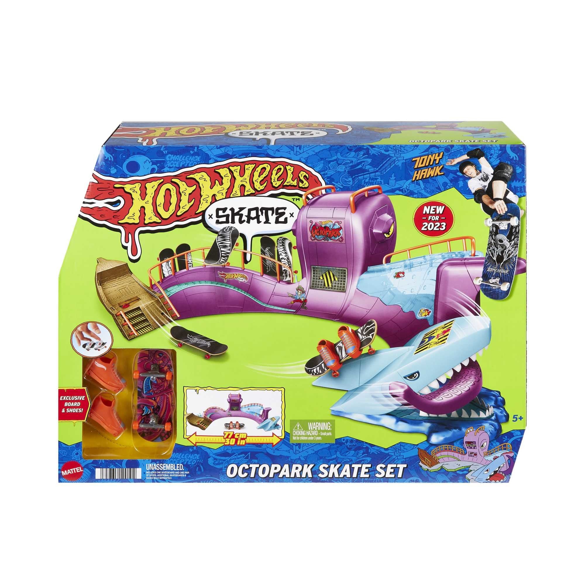 Hot Wheels Skate Octopark Juego De Patines, (Incl. 1 Tabla + Zapatillas De Skate) Hmk01