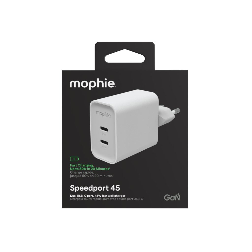 Zagg Mophie Fuente De Alimentación Gan 45w 2x Usbc 2026 Wei