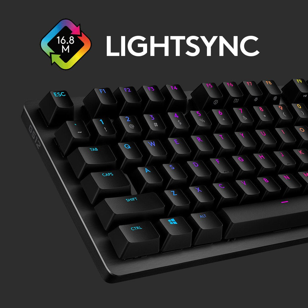 Teclado Inglés Logitech G G512 Carbon Lightsync Rgb Mechanical Gaming Keyboard With Gx Red Switches Usb Carbono