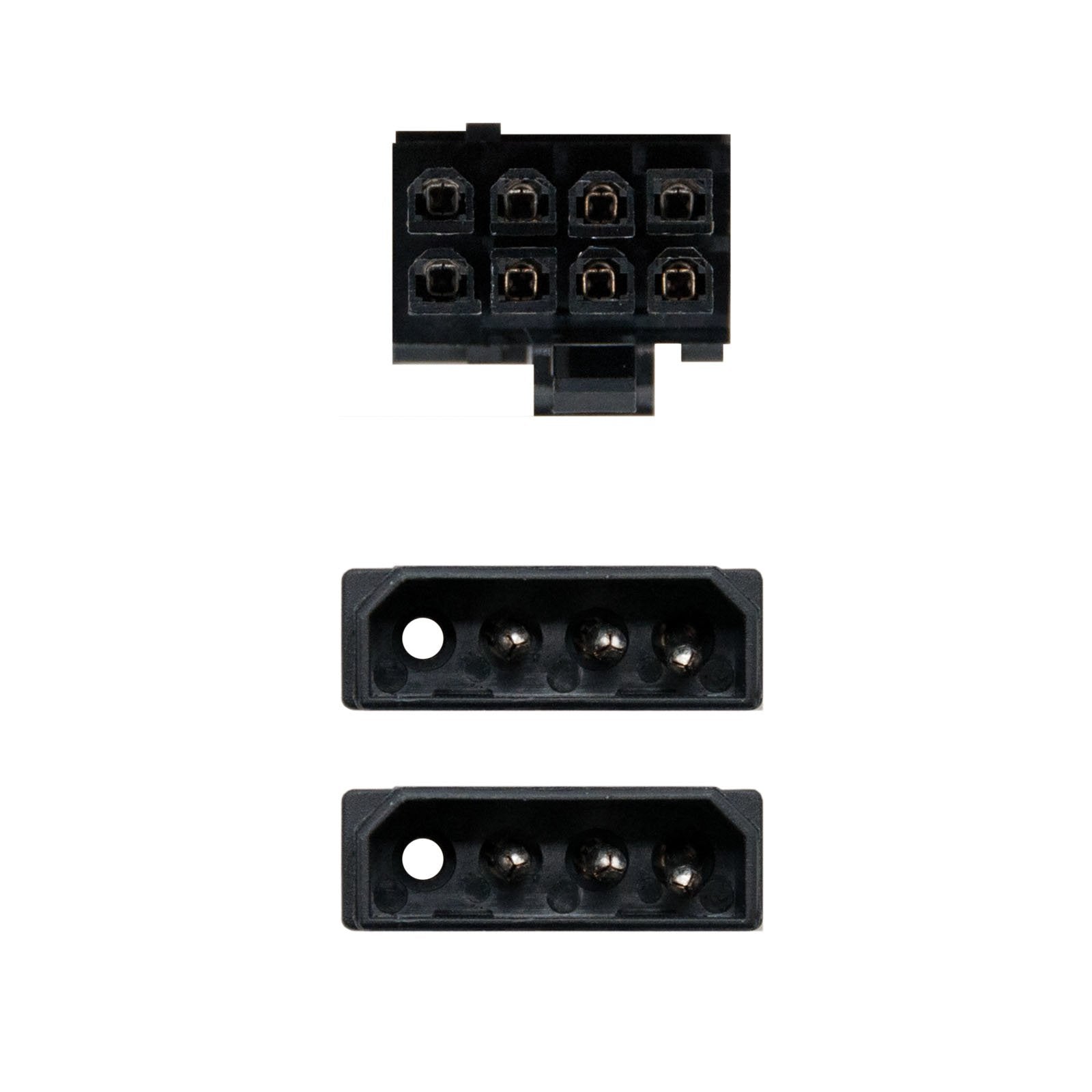 Nanocable Cable De Alimentacion Para Tarjeta Grafica 2x Molex 4pin Macho A Pci-E Molex 6+2pin Macho 0.20m