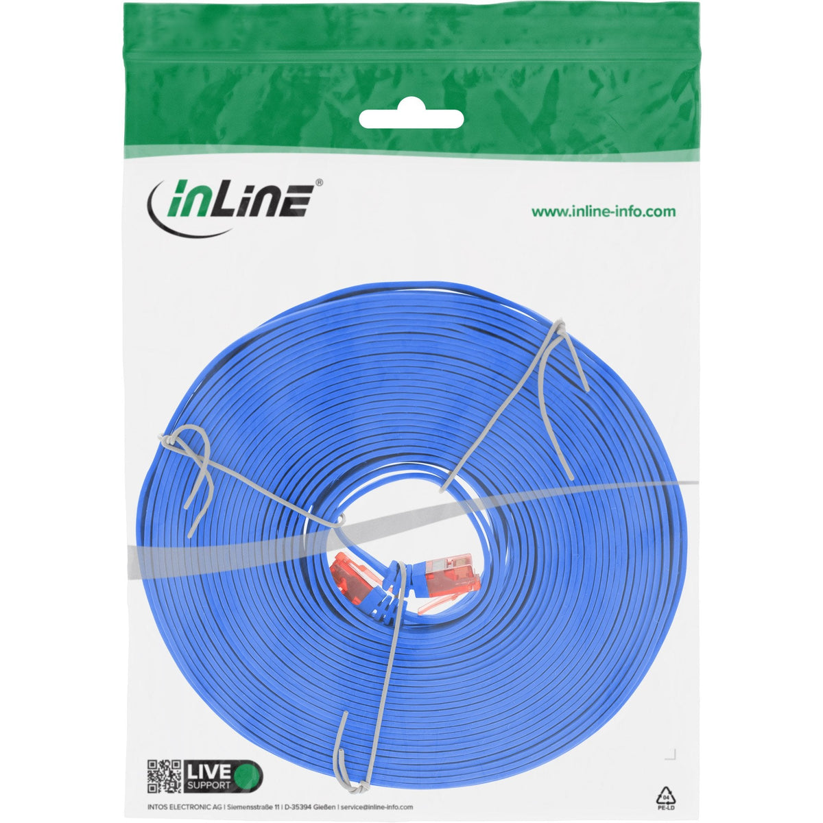 Inline Flat Ultraslim Cable De Red U/Utp Cat.6 Gigabit Ready Azul 10m